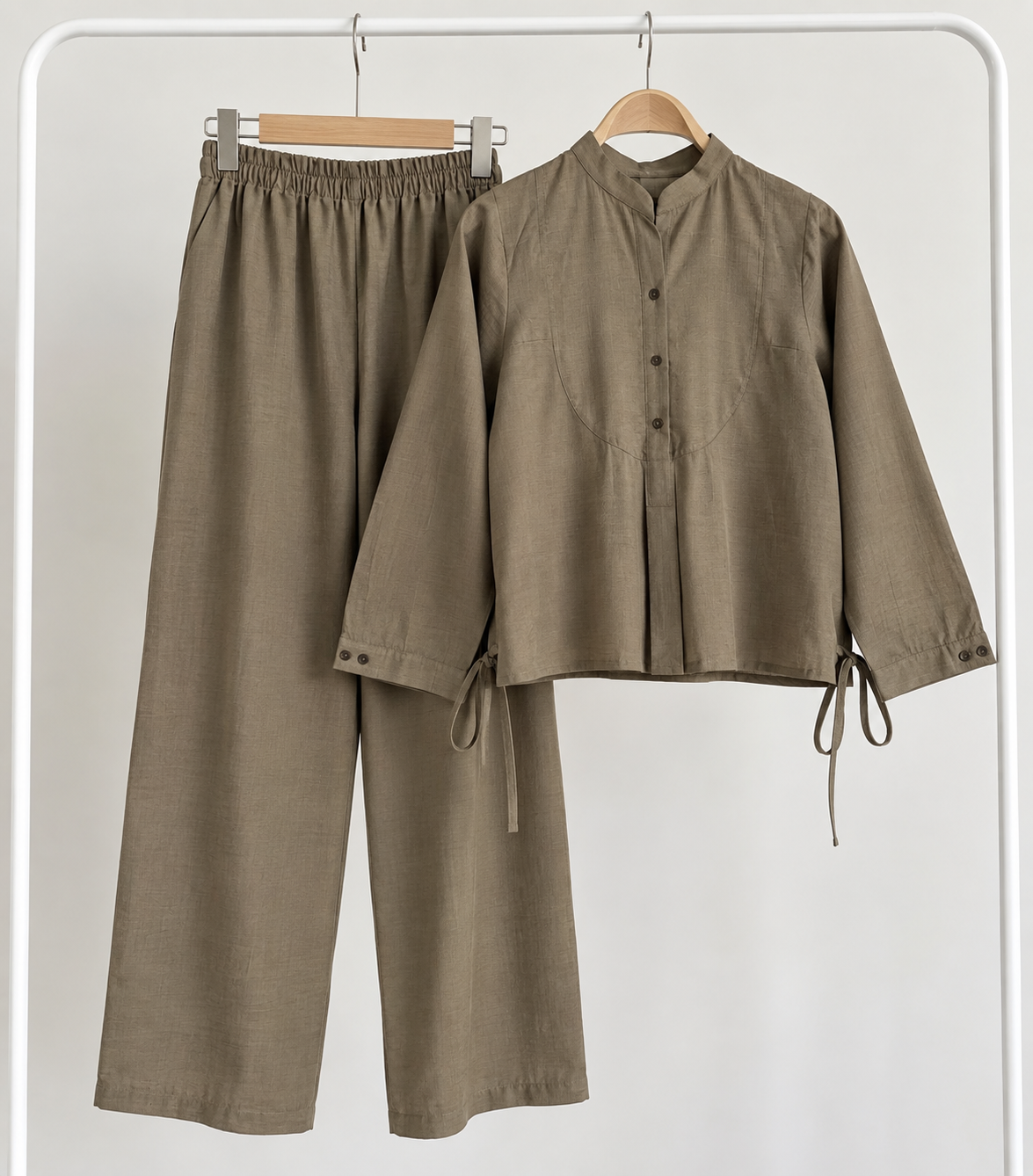 Linen Relaxed Solid Co-Ord Set | Modest But Chic.