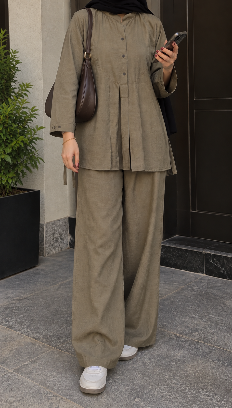 Linen Relaxed Solid Co-Ord Set | Modest But Chic.