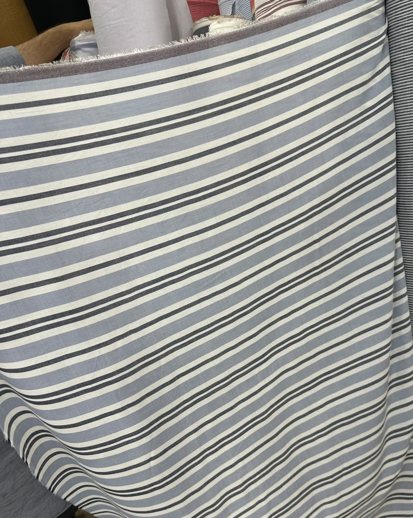 Linen Stripe Long Dress | Modest But Chic.