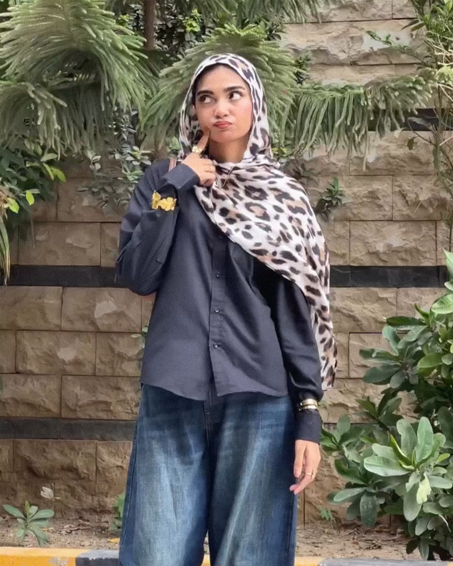 Snow Leopard Print Hijab //. Premium Summer Scarves
