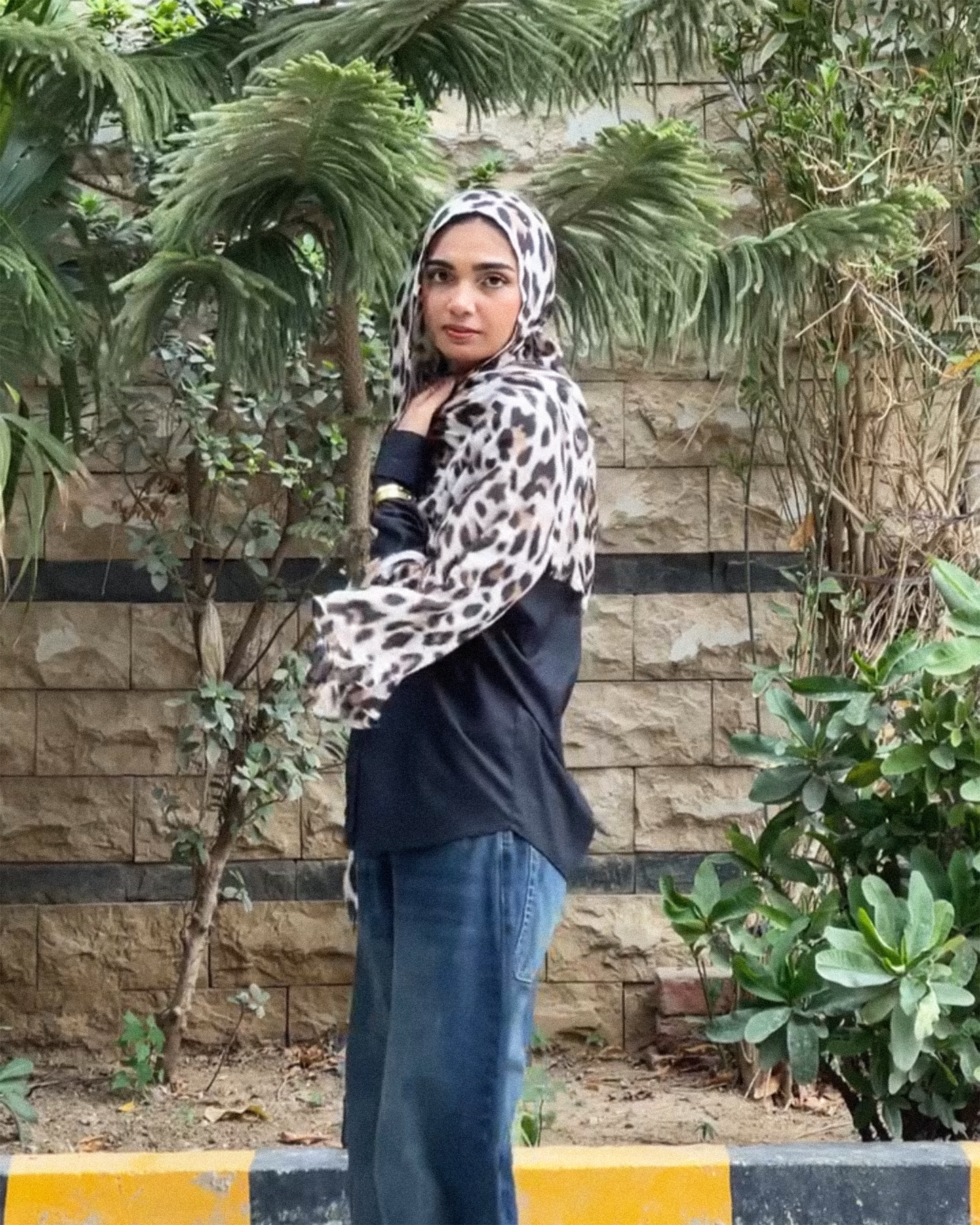Snow Leopard Print Hijab //. Premium Summer Scarves