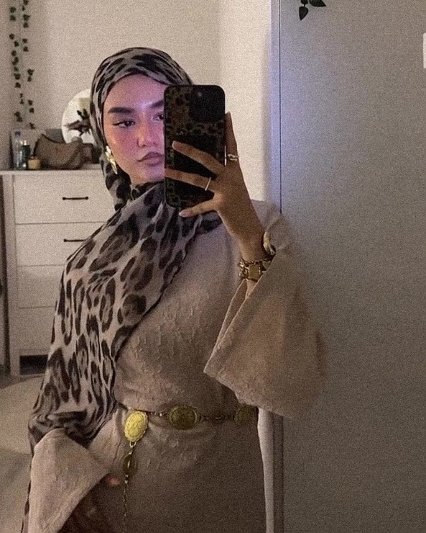 Snow Leopard Print Hijab //. Premium Summer Scarves