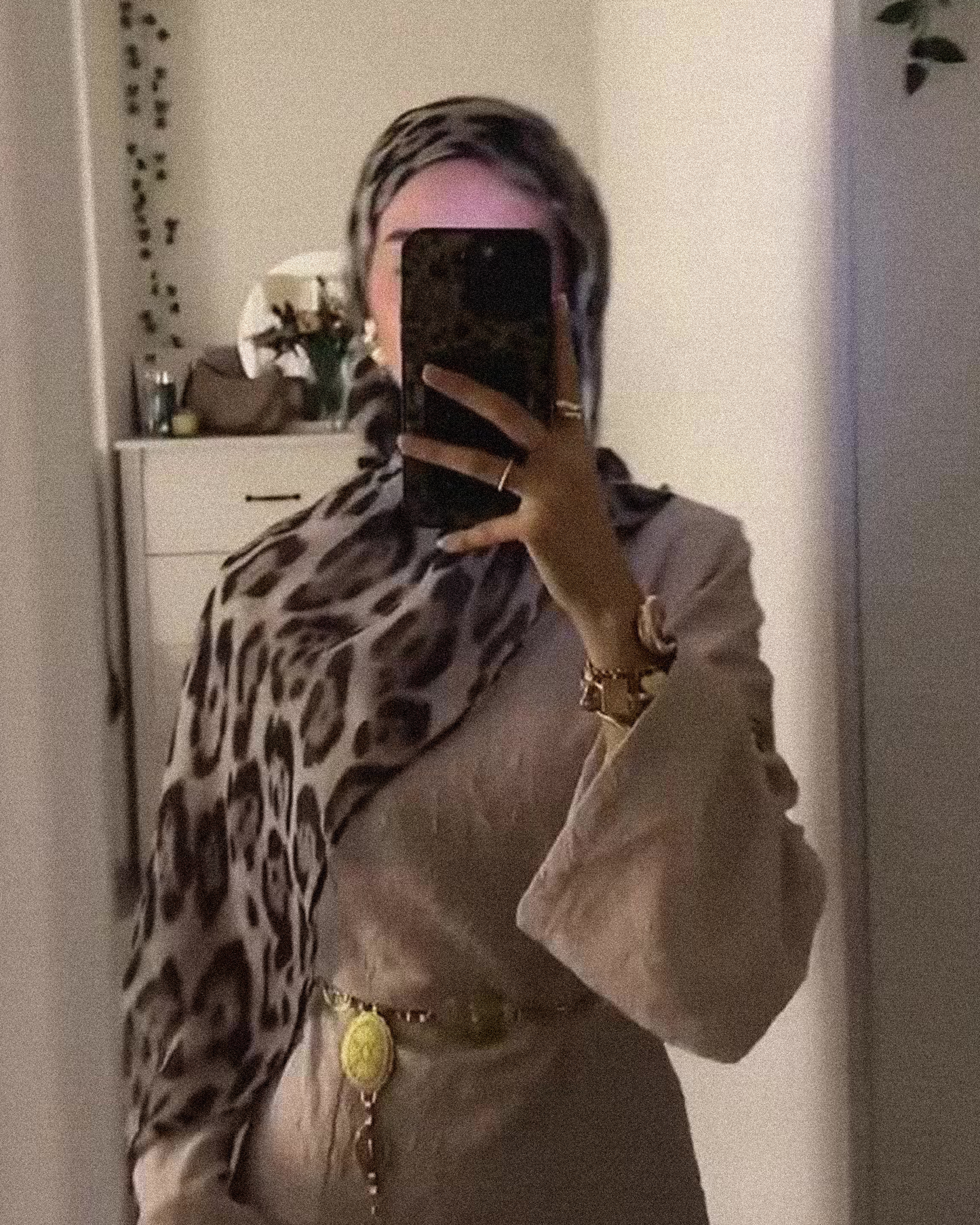 Snow Leopard Print Hijab //. Premium Summer Scarves
